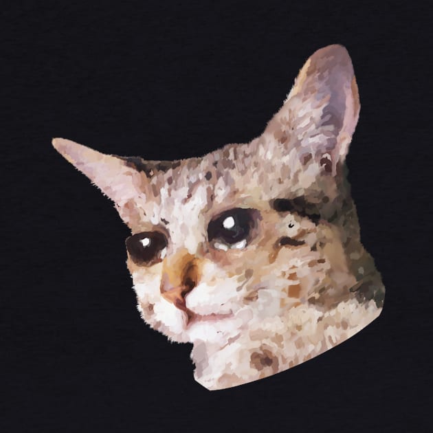 a crying cat painting by Arteria6e9Vena